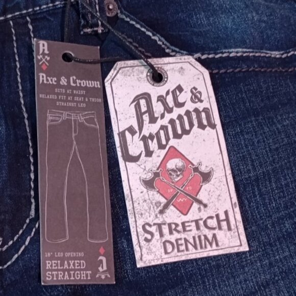 Axe & Crown Handcrafted Outlaw Denim Relaxed Straight Jeans Men's Size 36 X 32 - Picture 2 of 12